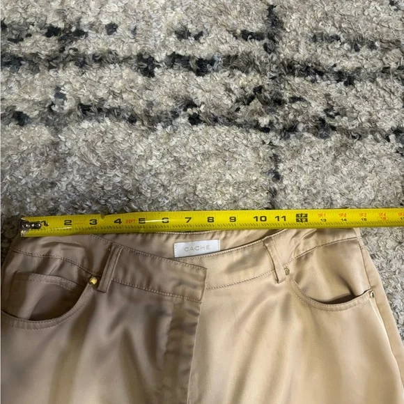 Cache Satin Wide Leg Cargo Pants - Cream - Picture 4 of 11